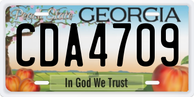GA license plate CDA4709