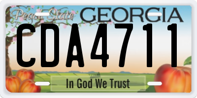 GA license plate CDA4711
