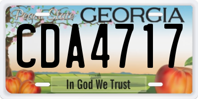 GA license plate CDA4717
