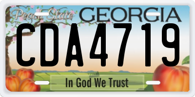GA license plate CDA4719
