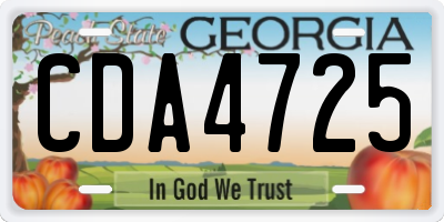 GA license plate CDA4725