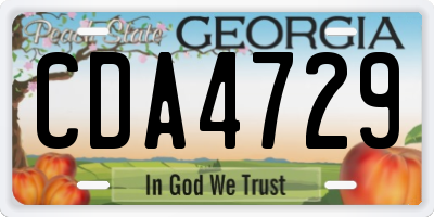 GA license plate CDA4729