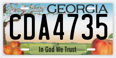 GA license plate CDA4735