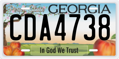 GA license plate CDA4738
