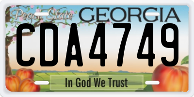GA license plate CDA4749