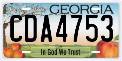 GA license plate CDA4753