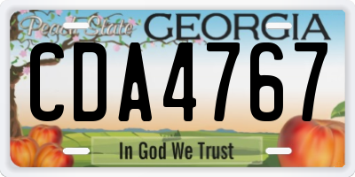 GA license plate CDA4767