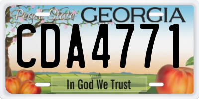 GA license plate CDA4771