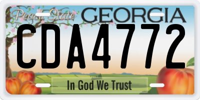 GA license plate CDA4772