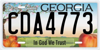 GA license plate CDA4773
