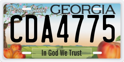 GA license plate CDA4775