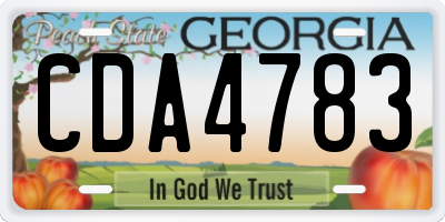 GA license plate CDA4783