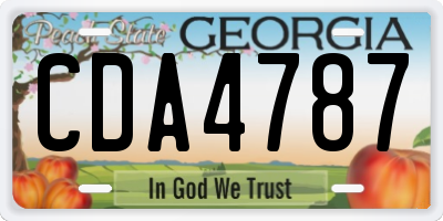 GA license plate CDA4787