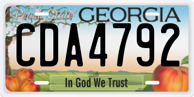 GA license plate CDA4792