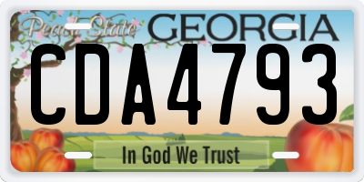 GA license plate CDA4793