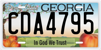 GA license plate CDA4795