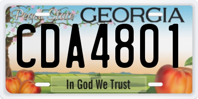 GA license plate CDA4801