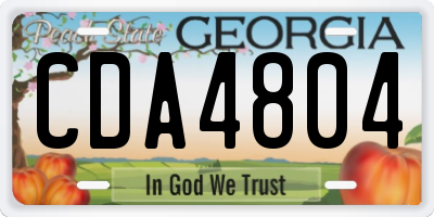 GA license plate CDA4804