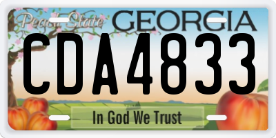 GA license plate CDA4833