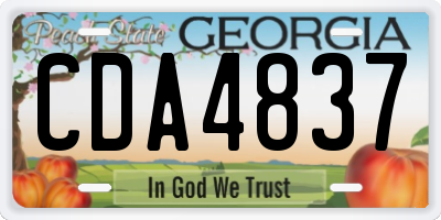 GA license plate CDA4837