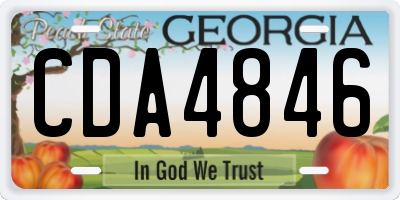 GA license plate CDA4846