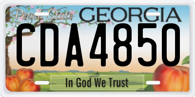 GA license plate CDA4850
