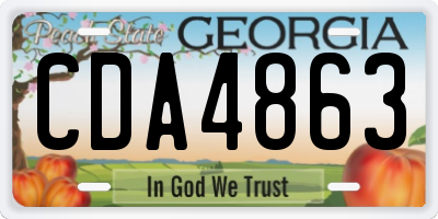 GA license plate CDA4863