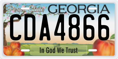 GA license plate CDA4866