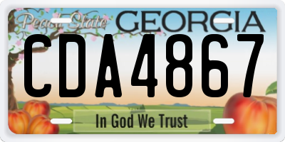 GA license plate CDA4867