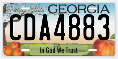GA license plate CDA4883
