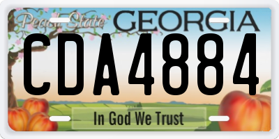 GA license plate CDA4884