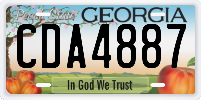 GA license plate CDA4887