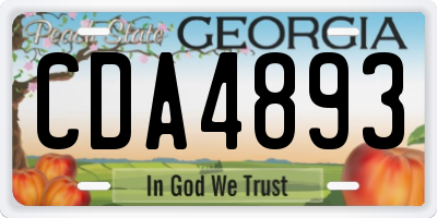 GA license plate CDA4893