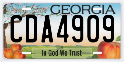 GA license plate CDA4909