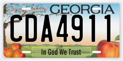 GA license plate CDA4911