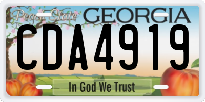 GA license plate CDA4919