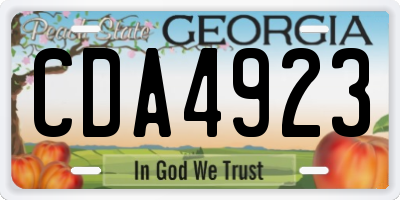 GA license plate CDA4923