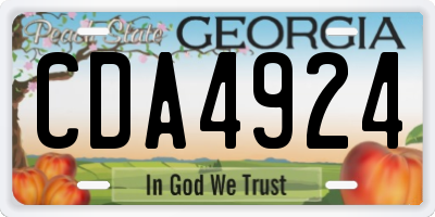 GA license plate CDA4924