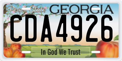 GA license plate CDA4926