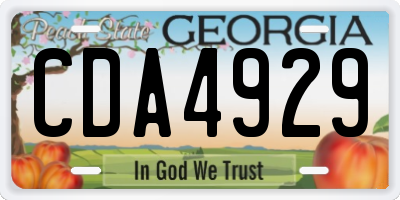 GA license plate CDA4929
