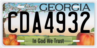 GA license plate CDA4932