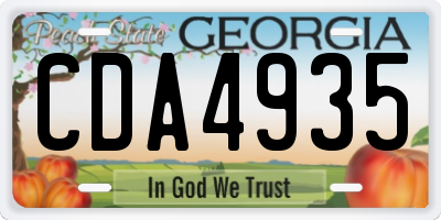 GA license plate CDA4935