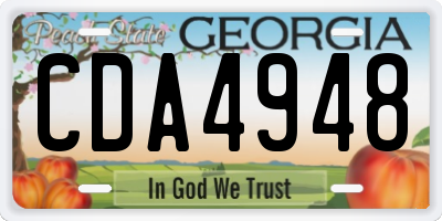 GA license plate CDA4948