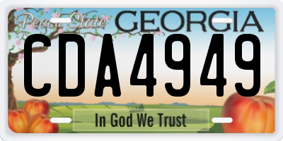 GA license plate CDA4949