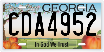 GA license plate CDA4952