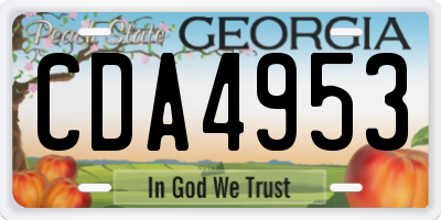 GA license plate CDA4953