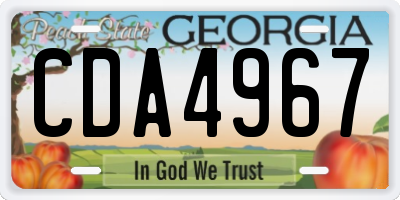 GA license plate CDA4967