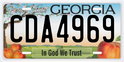 GA license plate CDA4969