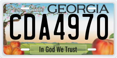 GA license plate CDA4970