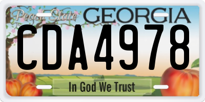 GA license plate CDA4978